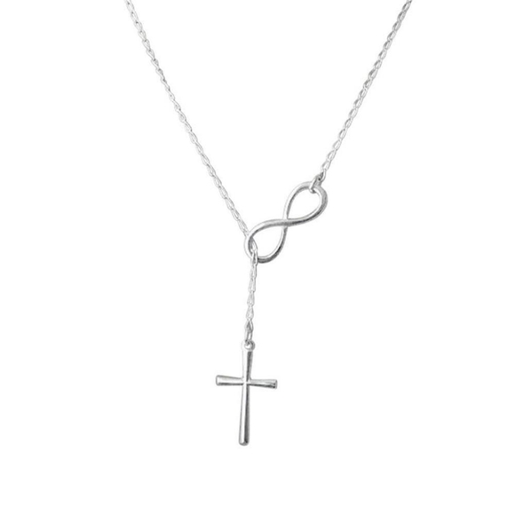 Silver Infinity Cross Necklace - Picture 3 of 3